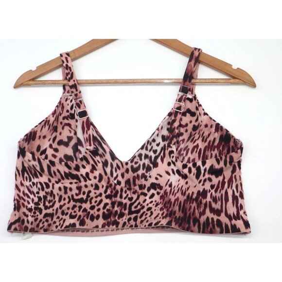 Yitty Leopard Print Womens Bra Top 2X Adjustable Strap Stretch Feminine Coquette - Picture 5 of 8